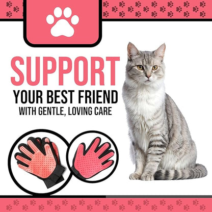 Pet Grooming Gloves – 1 Pair – Deshedding & Bath Massage Mitts for Dogs & Cats – Choose from 5 Colors – Adjustable, Reusable & Easy to Clean (Pink)