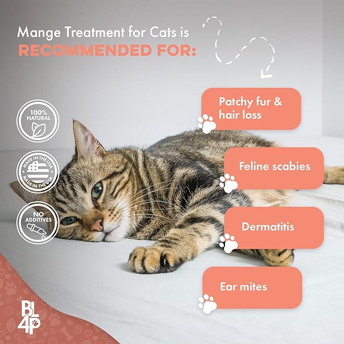 Mange Support for Cats, Natural Cat Itchy Skin, Paws and Ears Relief - Soothes Welts, Scabs, Red and Flaky Skin Reducing Excessive Grooming and Patchy Fur for a Healthy Coat (400 Tiny Tasteless Pills)