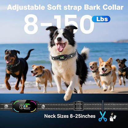 Dog Bark Collar, Rechargeable Smart Collar, with 4 Adjustable Modes Beep Vibration and 5 Adjustable Sensitivities, Bark Collar for Large Medium Small Dogs (Orange+Black)