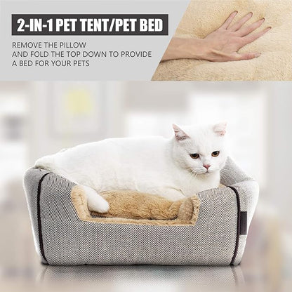 WINDRACING Cat Bed for Indoor Cats - Cat Cave Beds Cat House Cat Tent with Removable Washable Cushioned Pillow, Soft Kitten beds,Cat Beds & Furniture, for Small and Medium Pet Bed