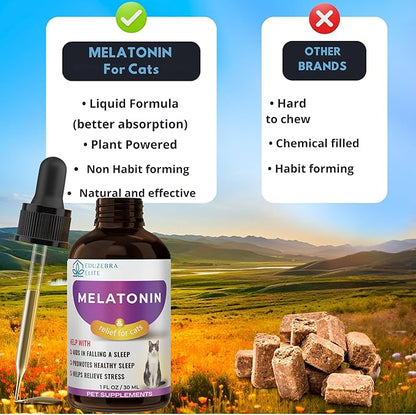 EDUZEBRA Cat Melatonin, Melatonin for Cats, Cat Sedative for Grooming, Cat Sleep Aid, Cat Calming Treats, Anxiety Relief for Cats, Support Restful Sleep for Your Cat