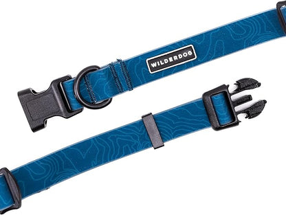 Wilderdog Waterproof Dog Collar - Repels Water & Dirt - Large 17"-24" - Pacific Blue