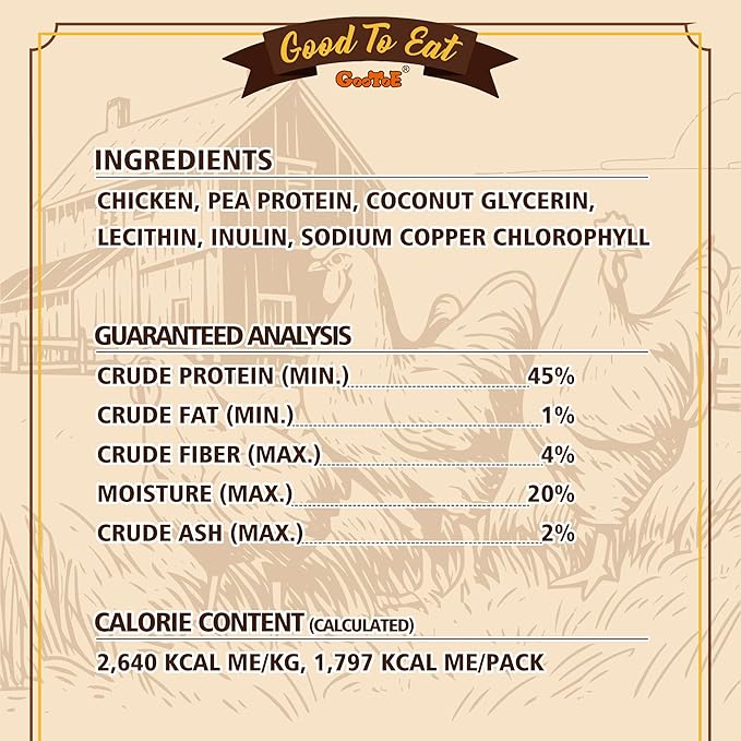 Gootoe Soft Dog Treats, Chicken Jerky - Dog Training Treats; High-Protein, Gluten-Free, Soft Jerky for Dogs, Hypoallergenic, Grain-Free, Dental Chews, 1.5 lb