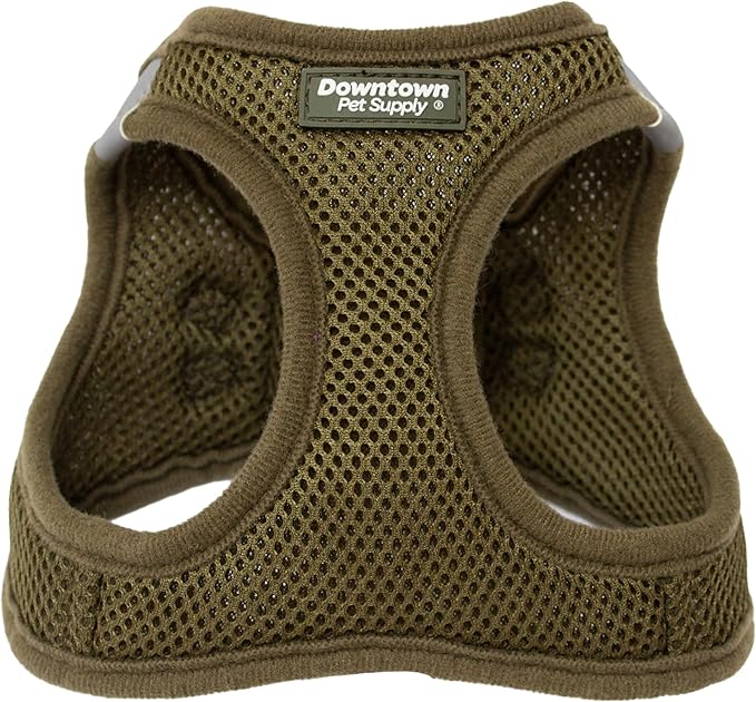 Downtown Pet Supply Step-in Dog Harness – No Pull, Adjustable Padded Mesh with Reflective Trim, Secure Buckle Strap – Comfortable & Breathable Small Dog Harness, Small, Hunter Green