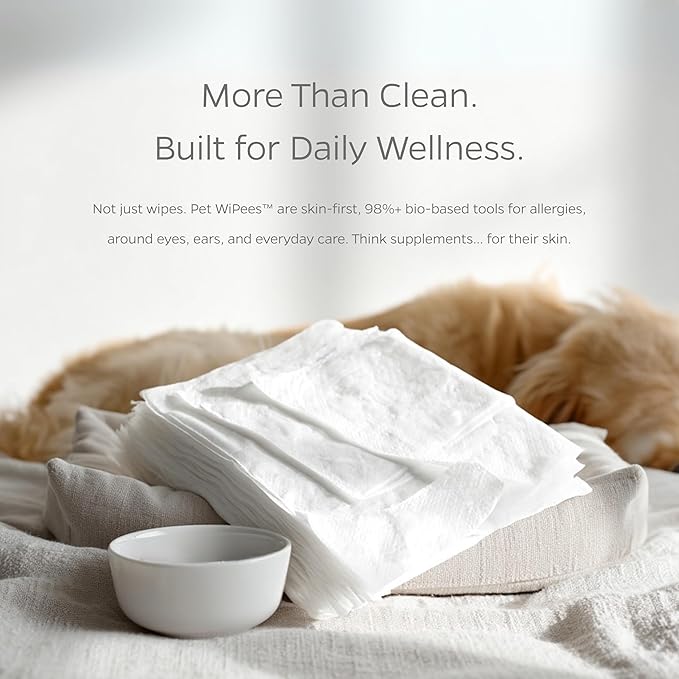 Pet Parents® Pet WiPees™ Cleansing Wipes for Dogs with Chlorhexidine, Ketoconazole and Thymol, Cleans Skin Folds, Paws and Coat, Deodorizes, Supports Skin Hygiene