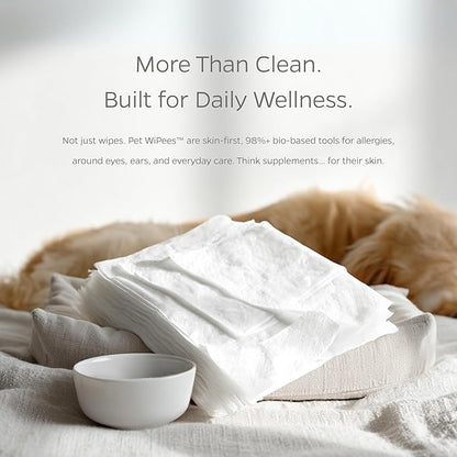 Pet Parents® Pet WiPees™ Cleansing Wipes for Dogs with Chlorhexidine, Ketoconazole and Thymol, Cleans Skin Folds, Paws and Coat, Deodorizes, Supports Skin Hygiene