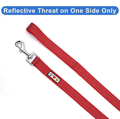 Pawtitas Red Dog Leash 6 ft XS/S Reflective Durable Lightweight Dog Lead for Small Dogs and Puppies