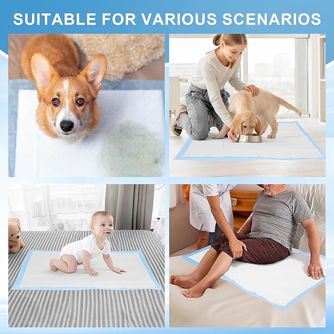 Puppy Pads Extra Large 32"x40" 40 Count, Pee Pads for Dogs & Cats, Disposable Thicken Pet Training Pads for Doggie Rabbits, Incontinence Underpads Ultra Absorbent & Quick-Dry, Leakproof Potty Pad