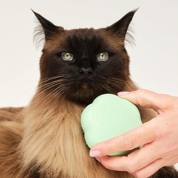 Pet Teezer by Tangle Teezer Cat Brush, De-Shedding Cat Hair Brush for a Gentle, Soothing Groom & Short to Medium Length Fur, Green
