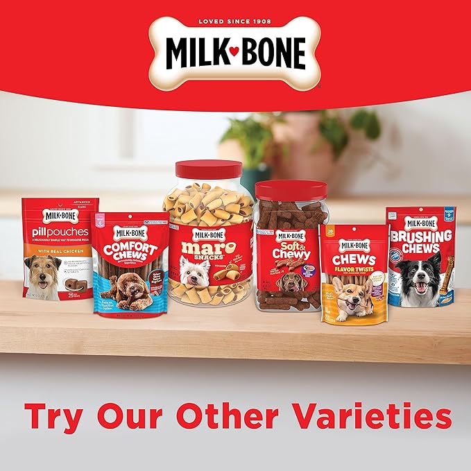 Milk-Bone Comfort Chews, Dog Treats with Unique Chewy Texture and Real Beef, 16 Chews