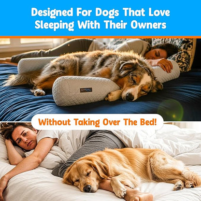 Does Your Dog Love You a Little Too Much at Night? Try Denmate:The First On-Bed Dog-Bed Designed to stabilize Nighttime Movement & Improve Dog & Owners Sleep. Machine Washable. Sleep Better Together