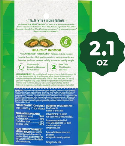 Greenies Feline Smartbites Healthy Indoor Cat Treats, Tuna Flavor, 2.1 oz. Pack
