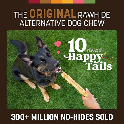 Earth Animal No Hide Chews - Long Lasting Rawhide Free Large Dog Chews Rolls, Venison - 3 Count Value Pack