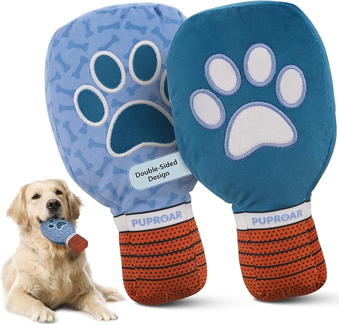 PUPROAR Pickleball Dog Toy – Valentines Day& Birthday Dog Toy Present & Pickleball Gift, Plush Pickle Ball Paddle with Interactive Squeaker & Crinkle, Funny Puppy Gift