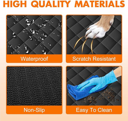 NECKORY Backseat Cover for Dogs, Waterproof and Non-Slip Pet Bench Seat Covers, Car Seat Protector for Back Seat, Universal Size Rear Car Seat Cover Fits Cars, Trucks and SUVs, L-Black