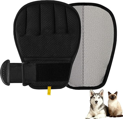 MMGOPET Electrostatic Pet Hair Remover Glove for Cats & Dogs, Patented Adjustable Strap, Reusable Five-Finger Grooming Glove, Non-Slip Fit, Removes Pet Hair from Couch, Carpet, Laundry & Car Seat