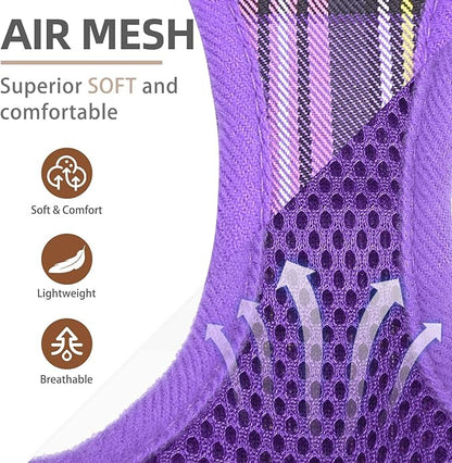 PUPTECK Adjustable Dog Harness Collar and Leash Set Step in No Pull Pet Harness for Small Medium Dogs Puppy and Cats Outdoor Walking Running, Soft Mesh Padded Reflective Vest Harnesses, Purple XS