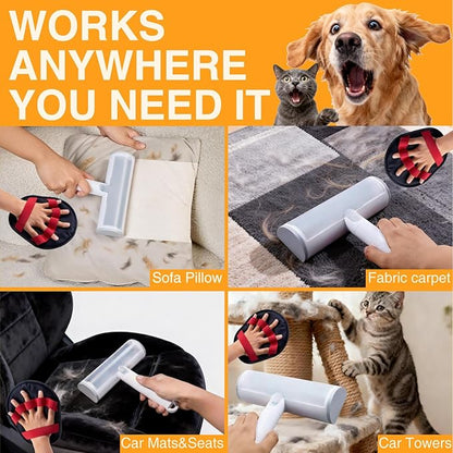 Pet Hair Removal Set, Pet Hair Removal Glove for Dogs & Cats, Roller Pet Hair Remover, 2 in 1 Pet Hair Removal Tool for Clothing, Couch, Furniture&Laundry, Pet Fur Remover
