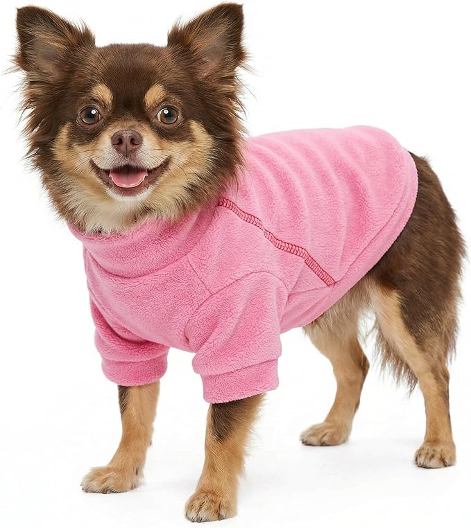 Fitwarm 3 Pack Classic Fleece Sweatshirt for Small Dogs and Cats, Pullover Jumper in Pink, Rose and Baby Pink