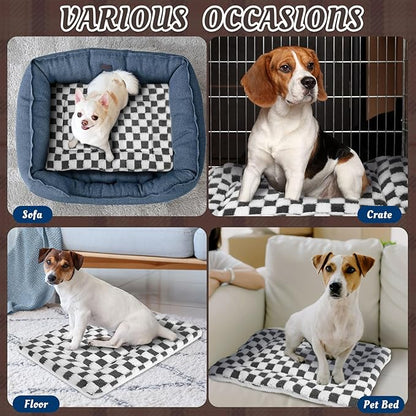 VitalCozy 2 Pack Self Warming Cat Mat Self Heating Pad Bed Reversible Machine Washable Reflects Body Heat Warm Thermal Pet Pad Crate Blanket for Feral and Indoor Cat (Dark Grey,21" X 14",Plaid)