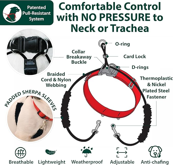 Original Sporn Halter - Medium Size No Pull Dog Harness for Large Dogs That Pull - Adjustable, Lightweight & Anti-Choke Dog Halter Harness for Training & Walking Strong Pullers, M, Blue