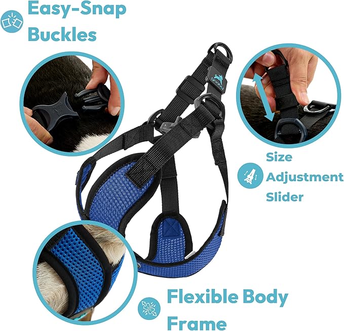 Gooby Comfort X Step in Lite Dog Harness - Choke Free, Escape Free with Light Breathable Mesh - Dog Harness for Small and Medium Breeds - Quick Release Buckle, Metal D-Rings - Flamingo Pink, Medium
