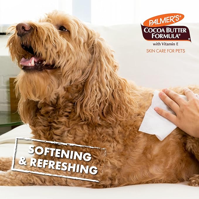 Palmer's for Pets Coconut Oil Refreshing Wipes for Puppies - Puppy Wipe with Cocoa Butter for Gentle Grooming, 100 Count