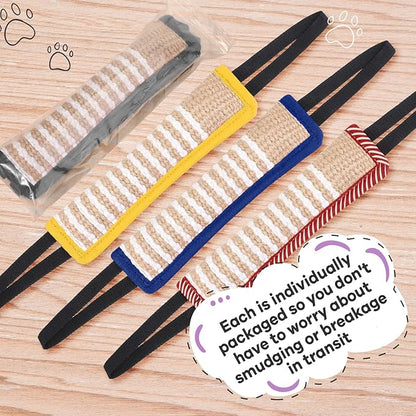 Kacctyen 4 Pcs Christmas Dog Tug Toys, Jute Pillow Pull Toy with 2 Strong Handles Tug of War Interactive Play Puppy Training Equipment for Medium to Large Dogs, 4 Colors(Dark Color)