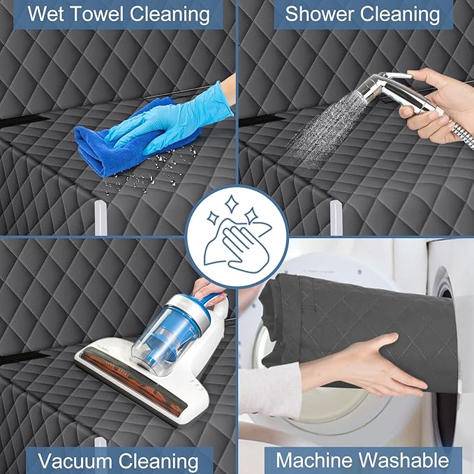 NECKORY Backseat Cover for Dogs, Waterproof and Non-Slip Pet Bench Seat Covers, Car Seat Protector for Back Seat, Universal Size Rear Car Seat Cover Fits Cars, Trucks and SUVs, L-Charcoal Grey&Grey