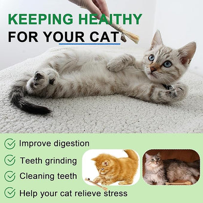 Leoezx Silvervine Sticks for Cats, Silver Rattan Stick Catnip Stick,Kitten Training Toy,Cats Chew Stick Indoor,Cat Interactive Toy,Tooth Cleaning for cat,Kitty Wooden Tooth Stick Cat Game