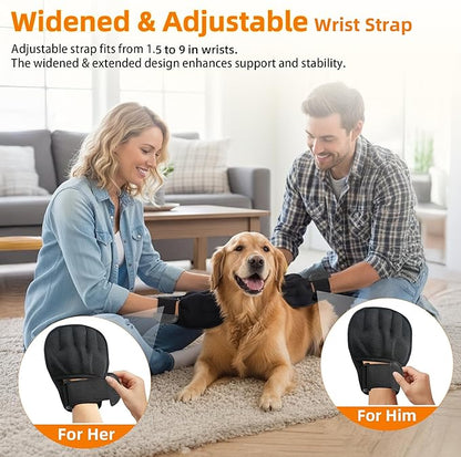 MMGOPET Electrostatic Pet Hair Remover Glove for Cats & Dogs, Patented Adjustable Strap, Reusable Five-Finger Grooming Glove, Non-Slip Fit, Removes Pet Hair from Couch, Carpet, Laundry & Car Seat