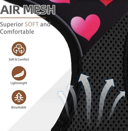 PUPTECK Soft Mesh Dog Harness and Leash Set Pet Puppy Cat Comfort Padded Vest No Pull Harnesses Valentine, Black&Pink, XS