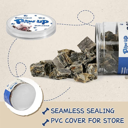 PAWUP Cod Skin Cubes Dog Treat, Chew Fish Skins Rolls w/Taurine, One-Ingredient Grain Free Healthy Dog Treat, Rich in Omega3, 8 oz