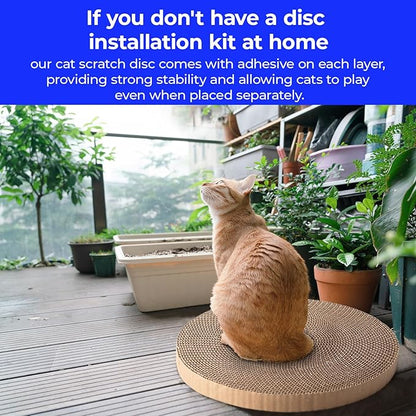 Round cat Scratcher Refill, 10 inch Diameter, 7/8 inch Thickness Scratcher Replacement Pads, Scratching Board Circle, Scratch pad, scratchers for Indoor Cats (5 pcs)