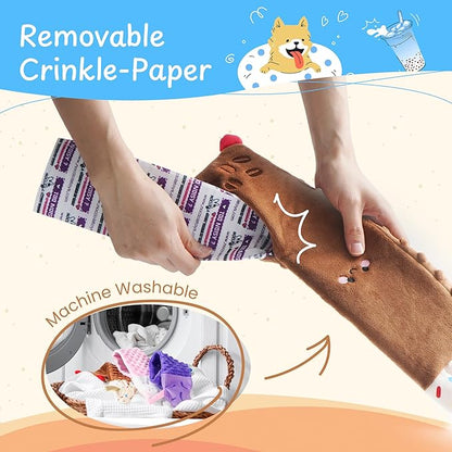 Nocciola 3 PC No Stuffing Small Dog Toys, Removable Crinkle Squeaky Durable Dog Tug Toy Summer Drinks Theme, Bottle Insert Fun Puppy Toys to Keep Them Busy
