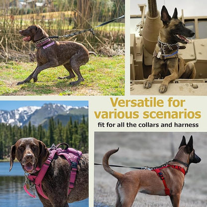 Dog Safety Collar Clip – Waterproof Backup Connector with Dual Hooks for Harness and Collar | Leash Safety Attachment for Training & Walking (Green, 9 inch)