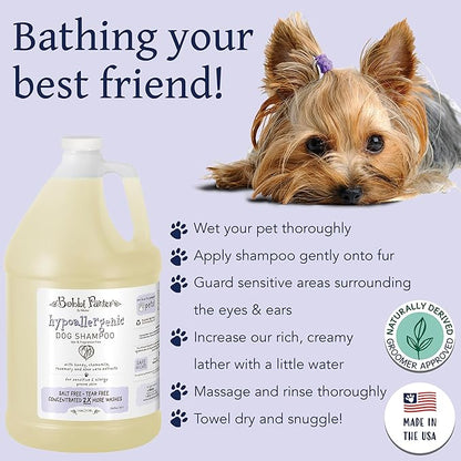 Bobbi Panter Hypoallergenic Dog Shampoo 1 Gal. (Case of 4), Dye & Fragrance-Free, Paraben-Free, pH Balanced, Tear-Free, Aloe Vera & Honey Extract, Made in USA, Concentrated 30:1, Made in The USA
