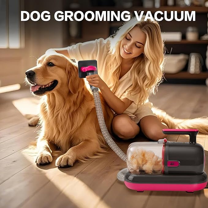 High-Suction Dog Grooming Vacuum for Small & Medium Dogs, Compact Hair Collection System for Regular Trimming & Maintenance, Strong Suction, Low-Mess Indoor Grooming