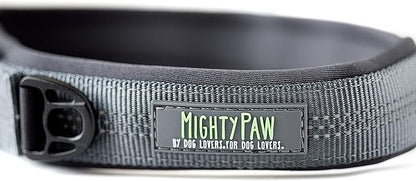 Mighty Paw Dog Collar - Neoprene Padded - Reflective for Running - Extra Comfort for Active Dogs - Lined and Strong Collar - Premium Quality for All Breeds - Soft