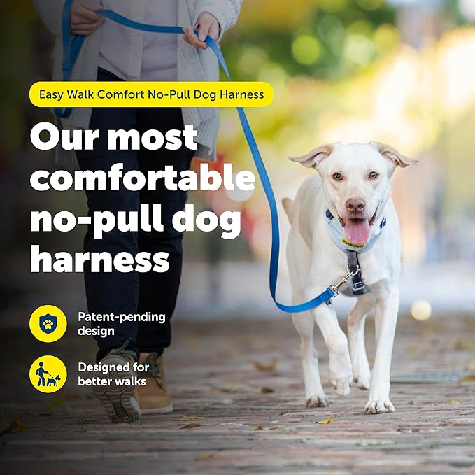 PetSafe Easy Walk Comfort No-Pull Dog Harness - Better Walk Training Harness - Full Body Padded Design - Durable Fabric - 5 Point Adjustable Fit - Everyday Leash Training - Blue - X-Small