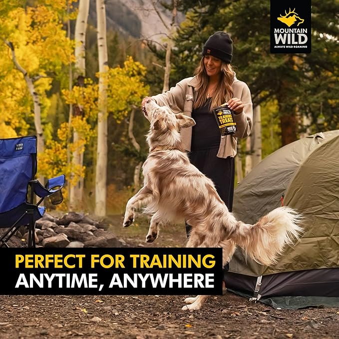 MOUNTAIN WILD Training Treats for Dogs & Puppies – Elk & Venison Protein Puppy & Dog Treat – High Value, All-Natural, No Fillers, Grain-Free, No Artificial Preservatives – 4oz, 3 Bags