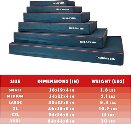 The Dog’s Bed Orthopedic Memory Foam Dog Bed, Small Blue/Red, Pain Relief for Arthritis, Hip & Elbow Dysplasia, Post Surgery, Lameness, Supportive, Waterproof Washable Cover, Veterinary Approved