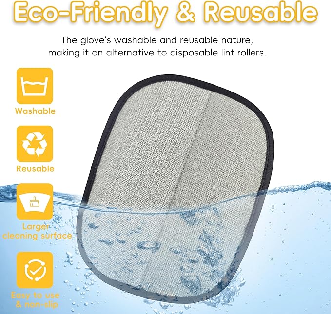 YOSEPATI Thickened Ectrostatic Pet Hair Removal Glove, Magic Brush Pet Hair Remover Tool for Cat & Dog, Upgraded Reusable Pet Hair Gloves for Couch, Clothing, Carpet & Car Seat, Cat Grooming Gloves