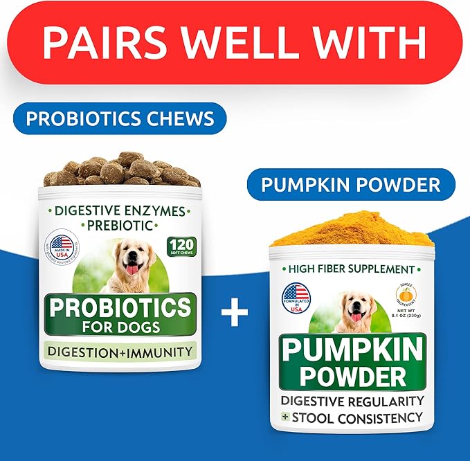 BARK&SPARK Pumpkin Powder for Dogs - 16.2oz Powdered Fiber Supplement and Stool Softener - Upset Stomach, Food Sensitivity - Improve Digestion - 16.2oz Powder