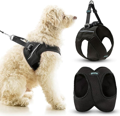 Gooby Escape Free Easy Fit X Step in Dog Harness - Vegas Black, Medium