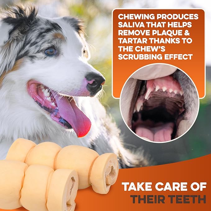 Premium Beef Cheek Rolls for Dogs 10-12" - (5-Pack) Long Lasting, Safe & Natural Rawhide Alternative Chews, Ideal for Large Dogs & Aggressive Chewers, Supports Dental Health & Digestion