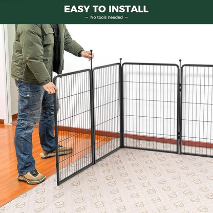 FXW Rollick Unleashed Dog Playpen for Indoor, Yard, RV Camping, 40 inch 48 Panels for Medium and Large Dogs, Black│Patented