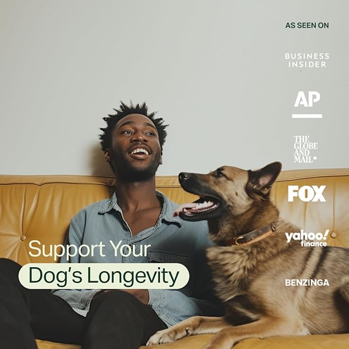 Longevity+ Dog Health Supplement - Dog Vitamins and Supplements for Joint, Muscle, Immune, and Cognitive Health - Vet-Formulated and Made in The USA - for Small Dogs 24 lbs or Less - 30 Day Supply