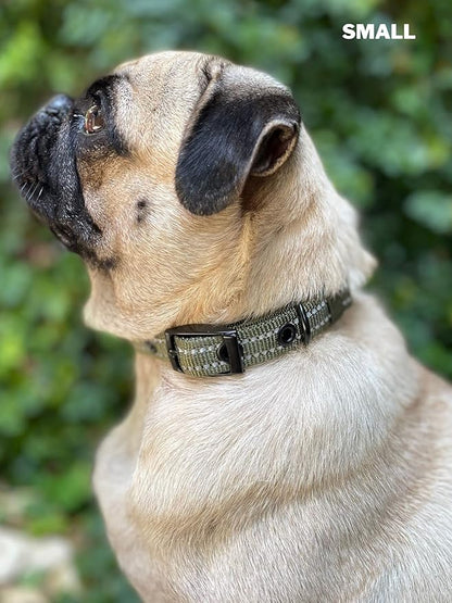 Tuff Pupper Heavy Duty Dog Collar with Handle | Ballistic Nylon Heavy Duty Collar | Padded Reflective Dog Collar with Adjustable Stainless Steel Hardware | Convenient Sizing for All Breeds