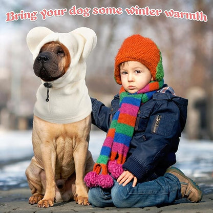 Clysee Winter Dog Hats Quiet Ears for Dogs Ear Muffs Pet Neck Warmer Scarf Hoodie Noise Protection Cover Beanie Head Wrap Costume for Pet Dog Cats (Apricot,M)